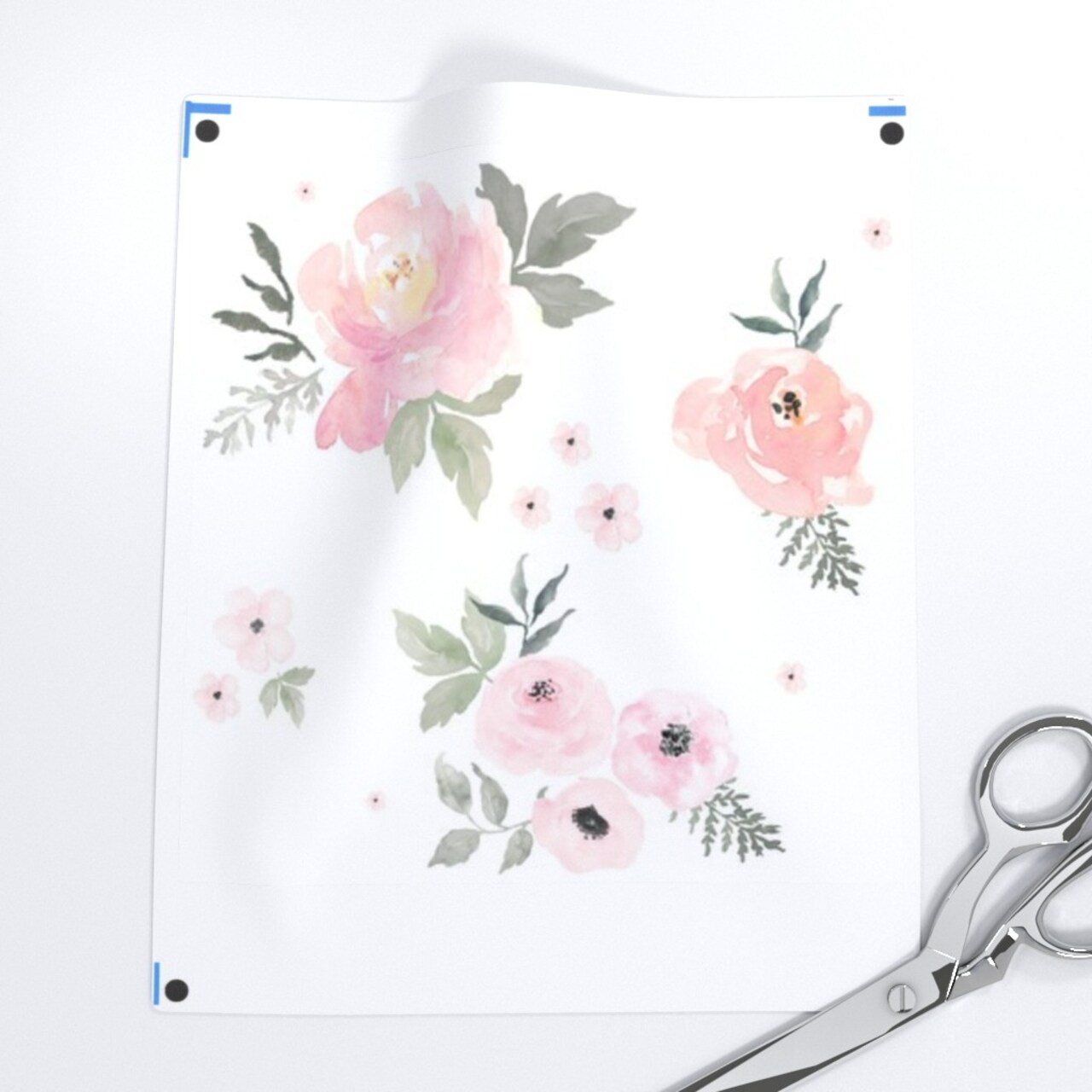 Blush Pink, Sweet, Roses, Girl, Floral, Cottage, Shabby Chic, Nursery, Watercolor, Flowers, Wedding Custom Printed Fabric by Spoonflower Various Fabrics by the Yard or Fat Quarter